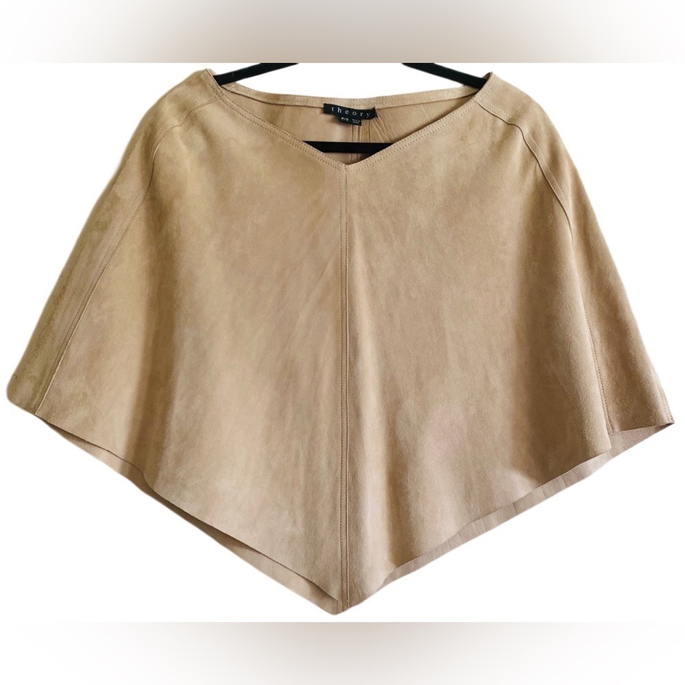 THEORY 100% Genuine Leather Suede Preppy Classic Cowgirl Western Poncho P/S NWT